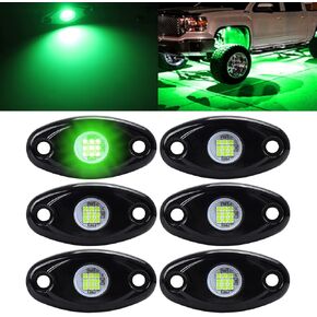 6 Pods LED Rock Lights White for Truck Car ATV SUV Boat Under Body Glow Accent Lighting lamp Waterproof underglow LED Neon Underbody Fender Light Kits Lamp