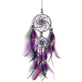Valentines Day Dream Catcher Wall Home Decor Purple Black 21.65" Long