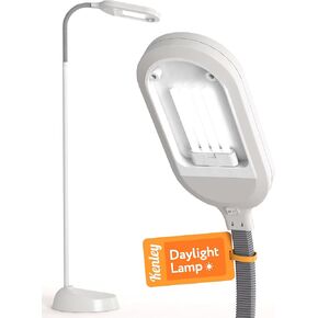Natural Daylight Floor Lamp - Craft Light Floor Standing for Reading, Crafting, Sewing - 27W Full Spectrum White Bright Sunlight - Adjustable Gooseneck - Task Lamps for Living Room, Bedroom, Office
