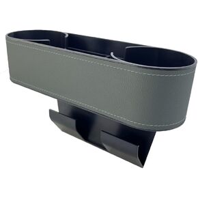 Car Cup Holder Seat Gap Organizer, Multifunctional Cup Drink Holders with PU Leather Cover,Side Insert Center Console Gap Filler Storage Box for Mug Bottle CellPhones Keys Coffee Coasters Cards