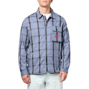HUGO Men's Cotton Mix Canvas Zip Up Overshirt