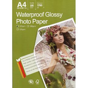 Photo Glossy White Paper A4 100 Sheets 8.3x11.7’’ 115 gr weight. Dries Quickly Much better finish Best Look Pictures print for all inkjet printer Beautiful Colors