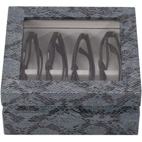 Mini Exotic Print Luxury Eyewear Organizer, Wood Display Box for Glasses + Sunglasses
