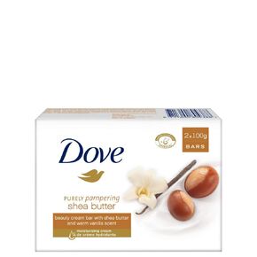 Dove Shea Butter Beauty Bar with Vanilla, 4.75 Oz/135 Gr, Unisex Skin Cleansing Agent