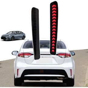 LED Rear Reflector Fog DRL Kit for Toyota Corolla 2021 2022 2023 L LE XLE Daytime Running Light，Dynamic Sequential Turn Signal Lights (Red shell)