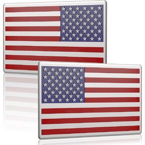 2 Pack 3D American Flag Sticker, 4mm Thickness Acrylic Cut-Out USA Car Military Patriotic Emblem, Matte Black Bumper Stickers Decal for Car Truck SUV (One Left and One Right