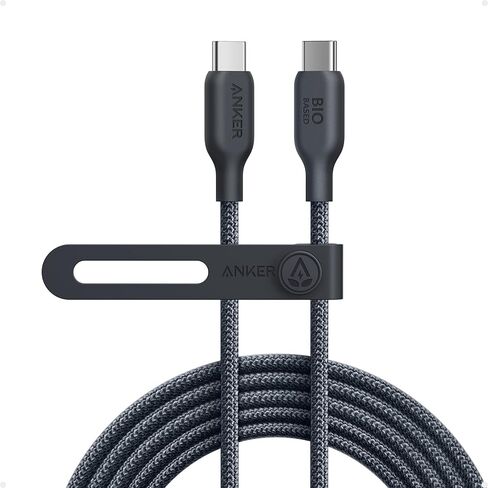 Anker USB C Cable, 240W Type C Fast Charging, USB 2.0(10 ft, Phantom Black) | Bio-Braided Cord for iPhone 17 Series, MacBook Pro 2020, iPad Pro, and More in Kuwait