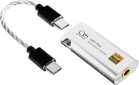 مضخم سماعة الرأس SHANLING UA1 Plus، USB DAC/AMP، مزدوج 43131 DAC، شريحة استقبال USB CT701، يدعم ما يصل إلى 768 كيلو هرتز/32 بت، DSD256، 80 ميجا واط @ 32 أوم، التحكم في تطبيق Android (فضي) in Kuwait