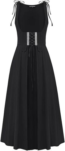 Scarlet Darkness Women Renaissance Dress Underbust Medieval Pirate Pesant Overdress in Saudi Arabia