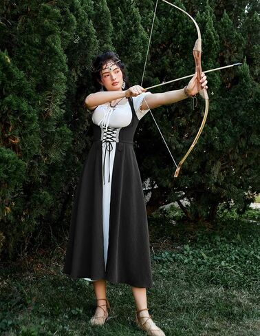 Scarlet Darkness Women Renaissance Dress Underbust Medieval Pirate Pesant Overdress in Saudi Arabia