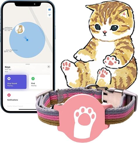 طوق تعقب Cat Locator Pet GPS - مكتشف Fi ومراقبة النشاط مع طوق قابل للتعديل للتحكم في المحيط، جهاز تتبع مقاوم للماء IP67، تتبع في الوقت الحقيقي، بدون رسوم شهرية (iOS فقط) in Saudi Arabia