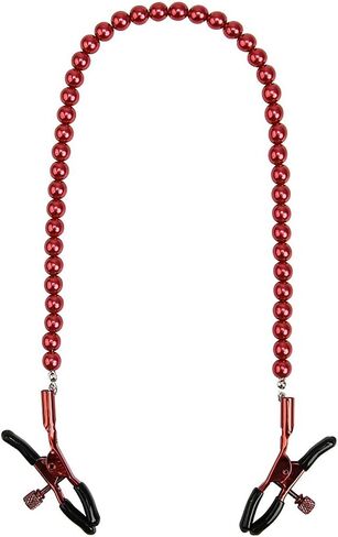 Nipple Clamp Adjustable Pressure Pearl Body Chains Necklace 316L Stainless Steel Nipple Clips Non Piercing Body Jewelry for Women Men Faux Body Jewelry in Saudi Arabia