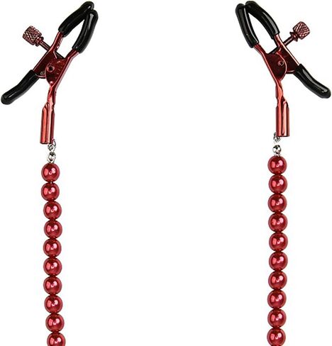 Nipple Clamp Adjustable Pressure Pearl Body Chains Necklace 316L Stainless Steel Nipple Clips Non Piercing Body Jewelry for Women Men Faux Body Jewelry in Saudi Arabia