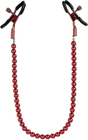 Nipple Clamp Adjustable Pressure Pearl Body Chains Necklace 316L Stainless Steel Nipple Clips Non Piercing Body Jewelry for Women Men Faux Body Jewelry in Saudi Arabia