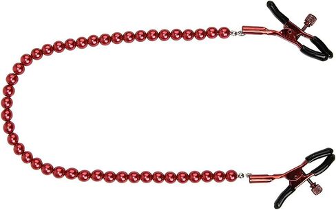 Nipple Clamp Adjustable Pressure Pearl Body Chains Necklace 316L Stainless Steel Nipple Clips Non Piercing Body Jewelry for Women Men Faux Body Jewelry in Saudi Arabia