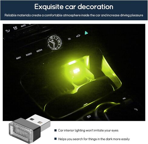 4 PCS USB LED Car Interior Atmosphere Lamp, Plug-in USB Interface Trunk Ambient Lighting Kit, Portable Mini LED Night Atmosphere Light, Universal Vehicle Interior Led Light (Pink) in Saudi Arabia