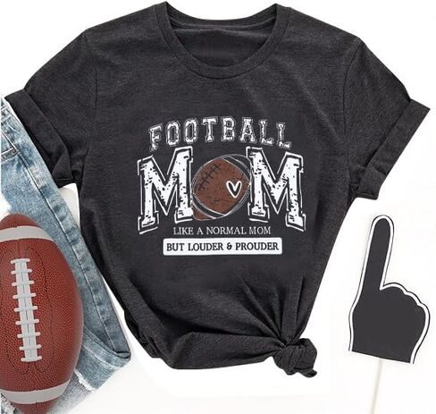 تي شيرت Game Day للنساء لكرة القدم Mom Graphic Football Season تي شيرت Gameday كاجوال بأكمام قصيرة in Saudi Arabia