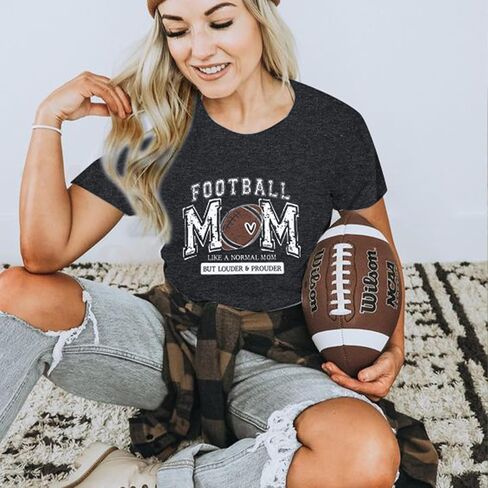 تي شيرت Game Day للنساء لكرة القدم Mom Graphic Football Season تي شيرت Gameday كاجوال بأكمام قصيرة in Saudi Arabia