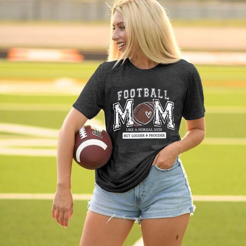 تي شيرت Game Day للنساء لكرة القدم Mom Graphic Football Season تي شيرت Gameday كاجوال بأكمام قصيرة in Saudi Arabia