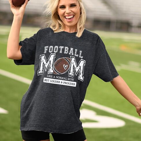 تي شيرت Game Day للنساء لكرة القدم Mom Graphic Football Season تي شيرت Gameday كاجوال بأكمام قصيرة in Saudi Arabia