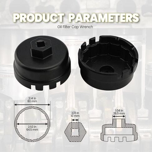 أداة مفتاح ربط غطاء فلتر الزيت - 64 مم و14 مفتاح فلتر زيت فلوت، متوافق مع راف 4، كامري، تندرا، هايلاندر، سيينا، كروزر، تاكوما والمزيد in Kuwait