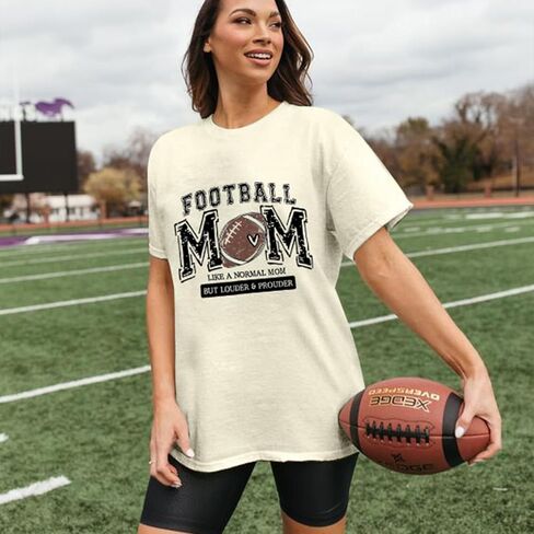 تي شيرت Game Day للنساء لكرة القدم Mom Graphic Football Season تي شيرت Gameday كاجوال بأكمام قصيرة in Saudi Arabia