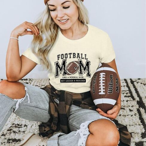 تي شيرت Game Day للنساء لكرة القدم Mom Graphic Football Season تي شيرت Gameday كاجوال بأكمام قصيرة in Saudi Arabia