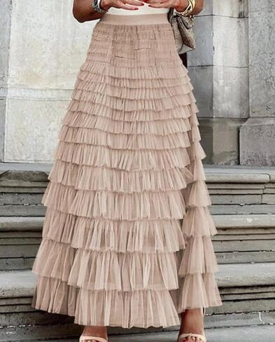2024 New Elegant Solid Color High Waist A-line Skirt in Saudi Arabia