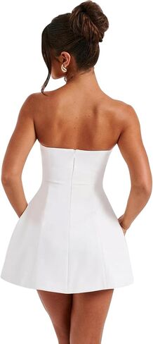 LuFeng Women's Sexy Strapless Backless Tube Top Bodycon Dress Sleeveless Cute A Line Mini Dresses in Saudi Arabia