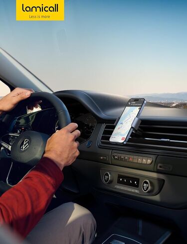 Lamicall Car Vent Phone Mount Two Grips Design Phone Holders for Your Car | Universal Car Phone Holder, Hands Free Phone Mount for iPhone 17 16 15 14 13 12 11 Mini SE Pro Smartphone for Women Men Black in Kuwait