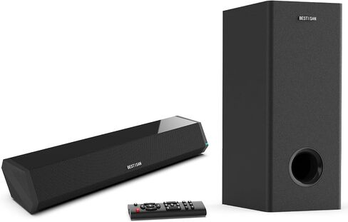 Bestisan Sound Bars for TV, 16'/50W Small Soundbar for TV, Sound Bar with Depths Sound Enhanced/DSP/Bass+/3EQ, Surround Sound Speakers for TV Works with HDMI ARC/CEC,Optical/BT/PC … in Kuwait