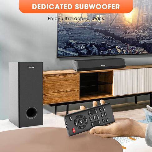 Bestisan Sound Bars for TV, 16'/50W Small Soundbar for TV, Sound Bar with Depths Sound Enhanced/DSP/Bass+/3EQ, Surround Sound Speakers for TV Works with HDMI ARC/CEC,Optical/BT/PC … in Kuwait