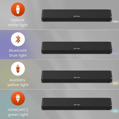 Bestisan Sound Bars for TV, 16'/50W Small Soundbar for TV, Sound Bar with Depths Sound Enhanced/DSP/Bass+/3EQ, Surround Sound Speakers for TV Works with HDMI ARC/CEC,Optical/BT/PC … in Kuwait
