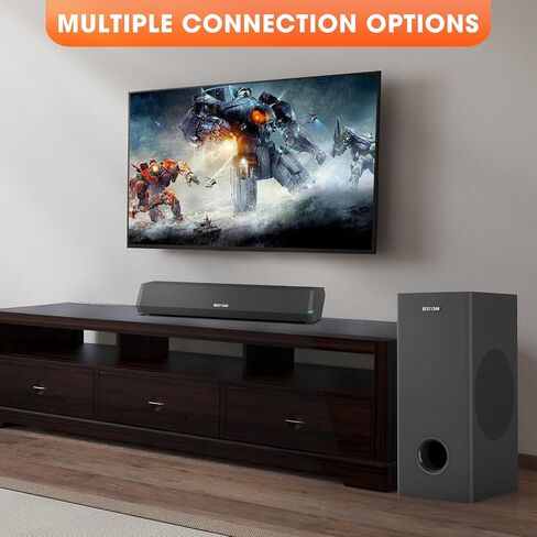 Bestisan Sound Bars for TV, 16'/50W Small Soundbar for TV, Sound Bar with Depths Sound Enhanced/DSP/Bass+/3EQ, Surround Sound Speakers for TV Works with HDMI ARC/CEC,Optical/BT/PC … in Kuwait