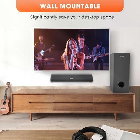 Bestisan Sound Bars for TV, 16'/50W Small Soundbar for TV, Sound Bar with Depths Sound Enhanced/DSP/Bass+/3EQ, Surround Sound Speakers for TV Works with HDMI ARC/CEC,Optical/BT/PC … in Kuwait