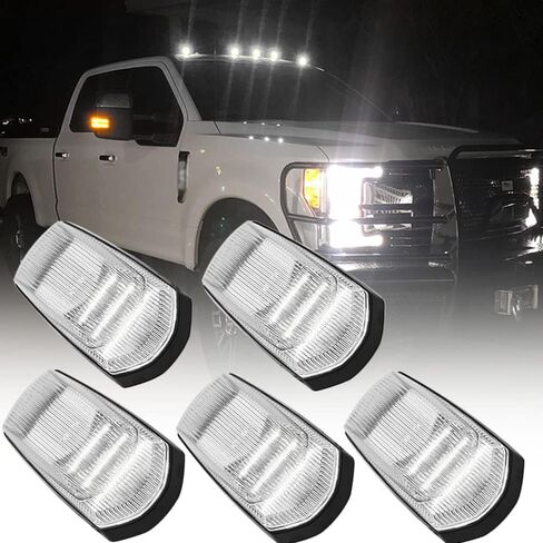 5Pcs White LED F250 Cab Roof Marker Light for Ford F250 F350 F450 F550 Super Duty 2017 2018 2019 2020 2021 2022 Top Clearance Light Roof Running Light Pickup Truck Smoked Lens in Saudi Arabia
