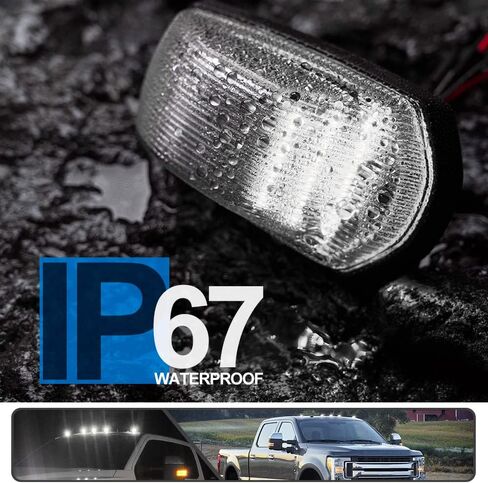 5Pcs White LED F250 Cab Roof Marker Light for Ford F250 F350 F450 F550 Super Duty 2017 2018 2019 2020 2021 2022 Top Clearance Light Roof Running Light Pickup Truck Smoked Lens in Saudi Arabia