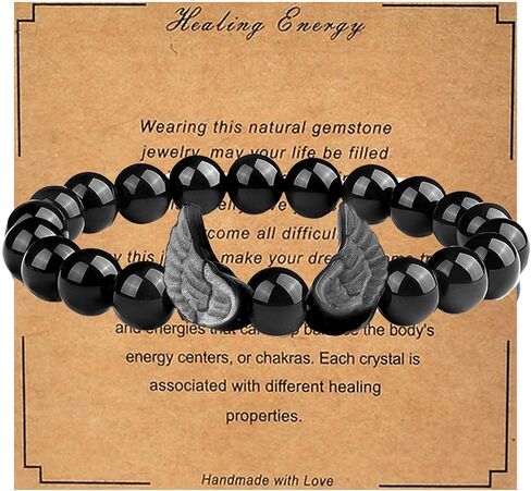 8mm Natural Black Obsidian Stretch Bracelet,Adjustable Hand Chain for Anxiety Relief,Birthday Christmas Gift for Mum Dad Hunsband in Saudi Arabia