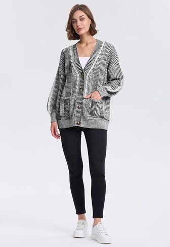 Cakulo Womens Oversized Chunky Cable Knit Cardigan Sweaters 2024 Fall Open Front Button Women Cardigans Pocket in Saudi Arabia