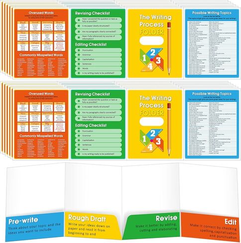 12 حزمة من مجلدات جيب عملية الكتابة من كارينهي، متعددة الألوان، مجلد ملفات، نمط الجيب، 9 1/2 بوصة × 12 بوصة in Kuwait