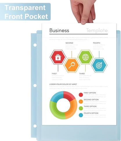 EOOUT 10 Pack Pocket Folders with Clear Front Pocket for 3 Ring Binder, Plastic Pocket Folders, Pastel Colors, Folder with Card Slot for School,Office and Home in Saudi Arabia