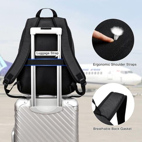 Black Backpack for School Teens Boys Girls, Lightweight Casual Backpacks for Men and Women, Classic Basic Water Resistant Casual Daypack, 15.6 Inch Laptop Bookbag for College High School Work Travel in Kuwait
