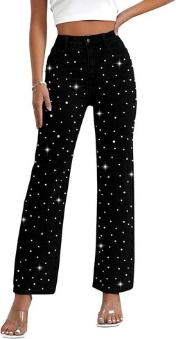 Pearl Jeans for Women Straight Leg High Waist Stretch Flare Bootcut Denim Pants in Saudi Arabia