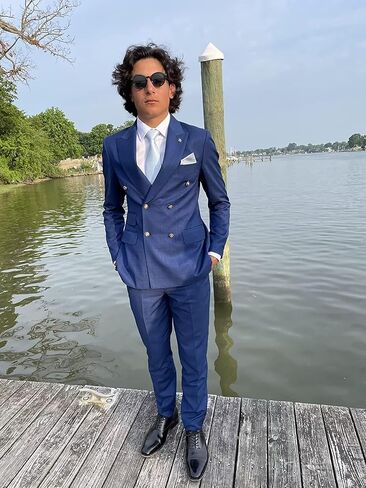 Mens Suits Slim Fit Double Breasted Suits 2 Piece Blazer Pant Wedding Prom Suits in Saudi Arabia