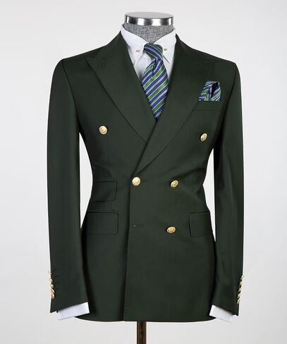 Mens Suits Slim Fit Double Breasted Suits 2 Piece Blazer Pant Wedding Prom Suits in Saudi Arabia