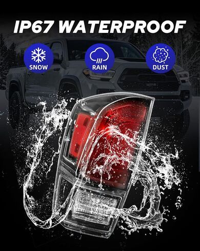 AUTOONE For Toyota Tacoma Tail Lights Assembly, Black Smoked Tail Lamp Assembly Fit for 2016-2023 Tacoma Pickup Rear Factory OEM Driver Side & Passenger Side, Without Bulbs in Kuwait