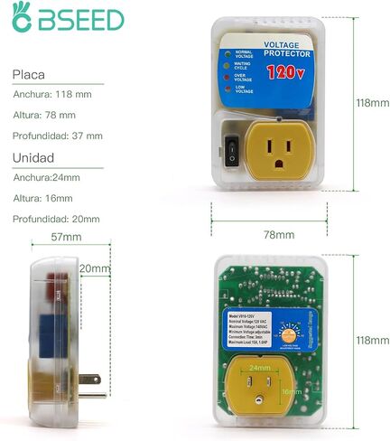 [ETL Listed] BSEED Electronic Surge Protector for Home Appliance, Voltage Protector Suit for Refrigerators and Freezers, Voltage Brownout Outlet 120V 15A 1800Watts in Kuwait