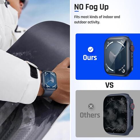 Goton Waterproof Case for Apple Watch Series 10 Screen Protector 46mm, Tempered Glass Hard PC Bumper Face Cover Compatible with iWatch Accessories 46 mm Matte Black in Kuwait