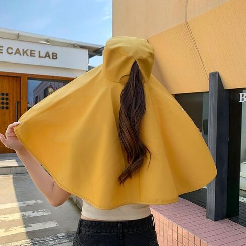 قبعات الشمس ذات حافة واسعة للغاية للنساء قبعات الشاطئ للحماية من الأشعة فوق البنفسجية للنساء مع غطاء للرقبة قابلة للتعبئة، قبعات للشمس في الهواء الطلق كاكي in Kuwait