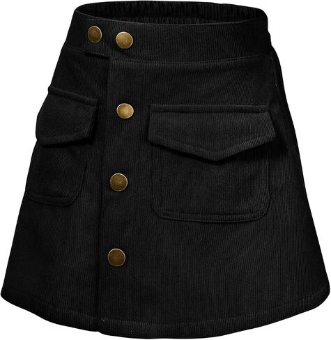 Skirt for Girls Casual Plaid Skirt Girls Pencil Dress with Button Closure Corduroy Skirt for Toddler/Girls/Kids in Saudi Arabia
